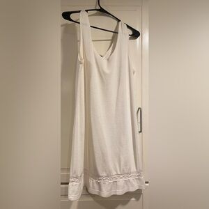 EUC BW sports Elegant White Lace-Trimmed swimsuit cover size large